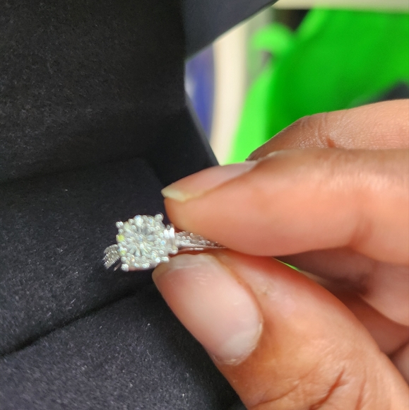 NWOT 1/5 CT. T.W. Diamond Frame Promise Ring in Sterling Silver - Picture 2 of 5